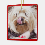 Chien Noël Ornements Carré Ajouter Photo personnal (Gauche)
