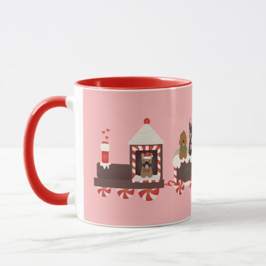 Chien Noël Train de vacances Mug (Gauche)