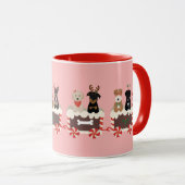 Chien Noël Train de vacances Mug (Devant droit)