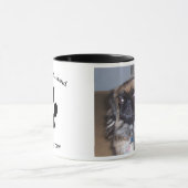 Chien noir et blanc Empreinte de patte Photo Mug (Centre)