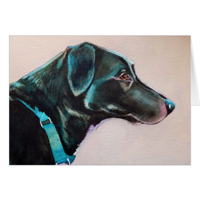 Chien noir pensif (Devant horizontal)