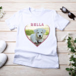 Chien Nom photo Coeur rose T-shirt<br><div class="desc">Chien Photo Nom Pink Heart T-Shirt. Une photo en forme de coeur. C'est un super t-shirt pour une fille avec un chien.</div>