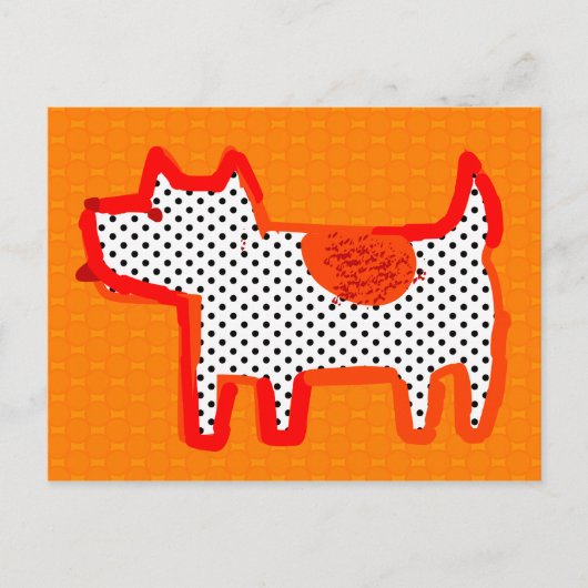 'chien orange' peinture numérique Carte postale (Devant)