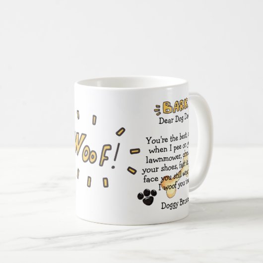Chien Papa Drôle Mignonne Mug Cadeaux Personnalisé (Devant droit)