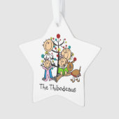 Chien Parents, 2 Filles, Ornement de chien (devant)