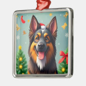 Chien parmi les décorations de Noël (Gauche)