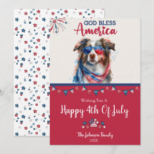 Chien Patriotique - Berger Australien Carte du 4 J