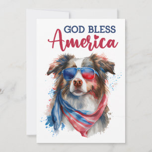 Chien Patriotique - Berger Australien Carte du 4 J