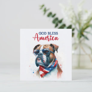 Chien Patriotique - Boxer Carte du 4 Juillet