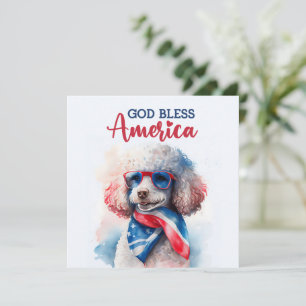 Chien Patriotique-Caniche Carte du 4 juillet
