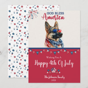 Chien patriotique - Carte 4 juillet berger alleman