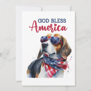 Chien Patriotique - Carte de Beagle pour le 4 juil