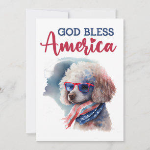 Chien Patriotique - Carte de la fête du 4 juillet 