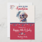 Chien patriotique - Carte de la fête du 4 juillet (Devant)