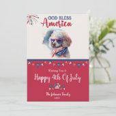Chien patriotique - Carte de la fête du 4 juillet (Debout devant)