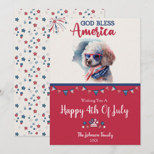 Chien Patriotique - Carte de la fête du 4 juillet 