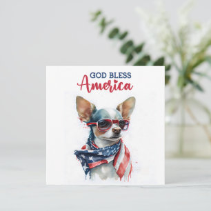 Chien Patriotique-Chihuahua Carte du 4 juillet