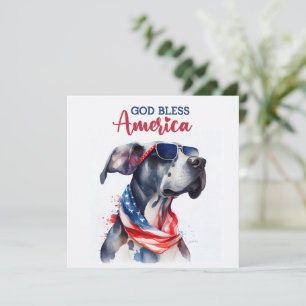 Chien Patriotique-Dogue Allemand Carte du 4 Juille