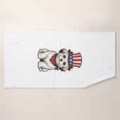 Chien Patriotique Gravure Vintage Design Vectoriel (Serviette de bain)