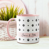 Chien Paw Pink Photo et Texte Mug