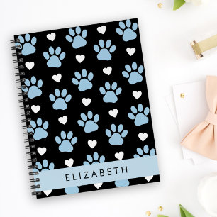 Chien Paws, Blue Paws, White Hearts, Votre Nom