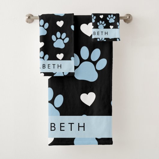 Chien Paws, Blue Paws, White Hearts, Votre Nom (En situation)