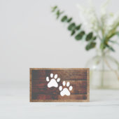 Chien Paws | Carte de visite bois (Debout devant)