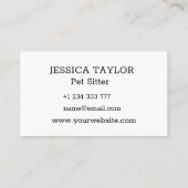 Chien Paws noir et blanc Polka Dot Carte de visite (Dos)