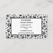 Chien Paws noir et blanc Polka Dot Carte de visite (Dos)