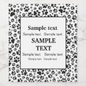 Chien Paws noir et blanc Polka Dot Vin Étiquette (Étiquettes simples)