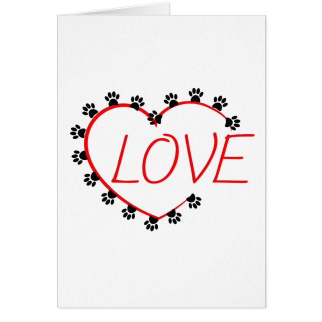 Chien Paws Red Heart Love (Devant)