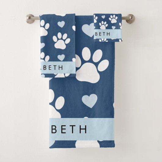 Chien Paws, White Paws, Blue Hearts, Votre Nom (En situation)