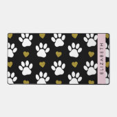 Chien Paws, White Paws, Gold Hearts, Votre Nom (Recto)