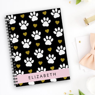 Chien Paws, White Paws, Gold Hearts, Votre Nom