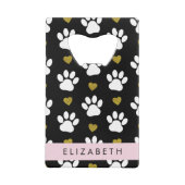 Chien Paws, White Paws, Gold Hearts, Votre Nom (Dos)