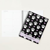 Chien Paws, White Paws, Lilac Hearts, Votre Nom (Devant avec enveloppe)
