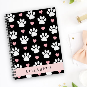 Chien Paws, White Paws, Rose Hearts, Votre Nom