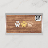 Chien Paws Wood | Carte de visite de code QR (Devant)