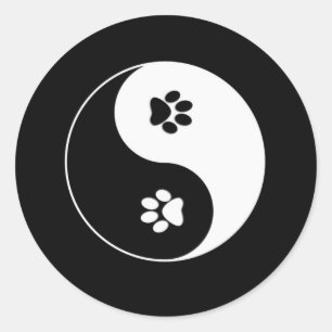 Chien Paws Yin Yang Sticker