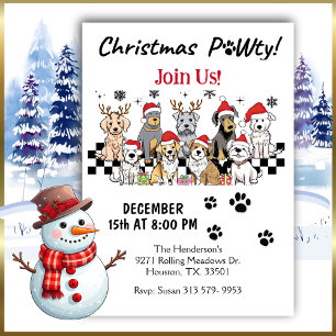 Chien Pawty Animaux Fête de Noël Invitation