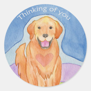 Chien pensant à vous autocollant