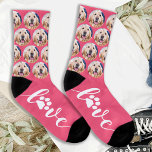 Chien personnalisé Photo Empreinte de patte Chauss<br><div class="desc">AMOUR ! Ajoutez la touche finale à votre tenue mariage avec ces chaussettes photo pour chien mignonnes. Ces chaussettes de chien sont un cadeau de faveur de mariage parfait chez votre mariage de chien. Ils seront les favoris de tous les amoureux de les chiens, mamans à chiens et papas à...</div>