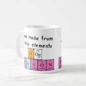 Chien Personne nom de table périodique mug (Devant gauche)