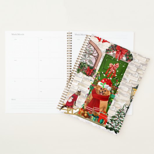 Chien Poméranie Noël (Devant avec enveloppe)