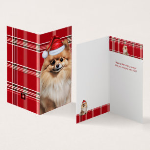 Chien Poméranie Vacances Plaid Rouge Noël