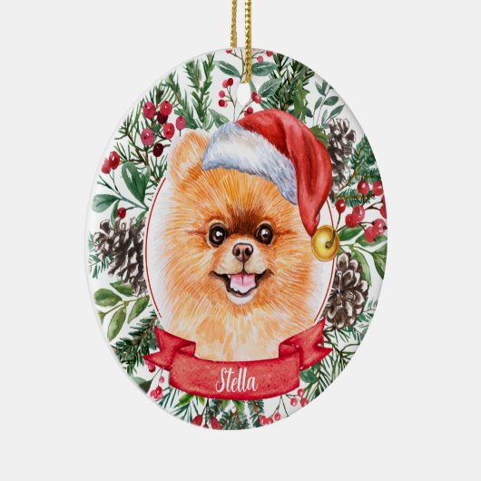 Chien Poméranien Personnalisé Santa Hat Ornement d (Droite)