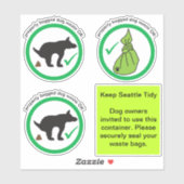 Chien Poop OK Poubelle Sticker (Feuille)