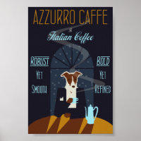 Chien Profitant Du Café Italien Poster Art