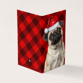 Chien Pug Vacances Plaid Rouge de Noël (Outside)