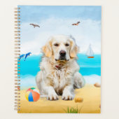 Chien Retriever doré sur la plage (Devant)